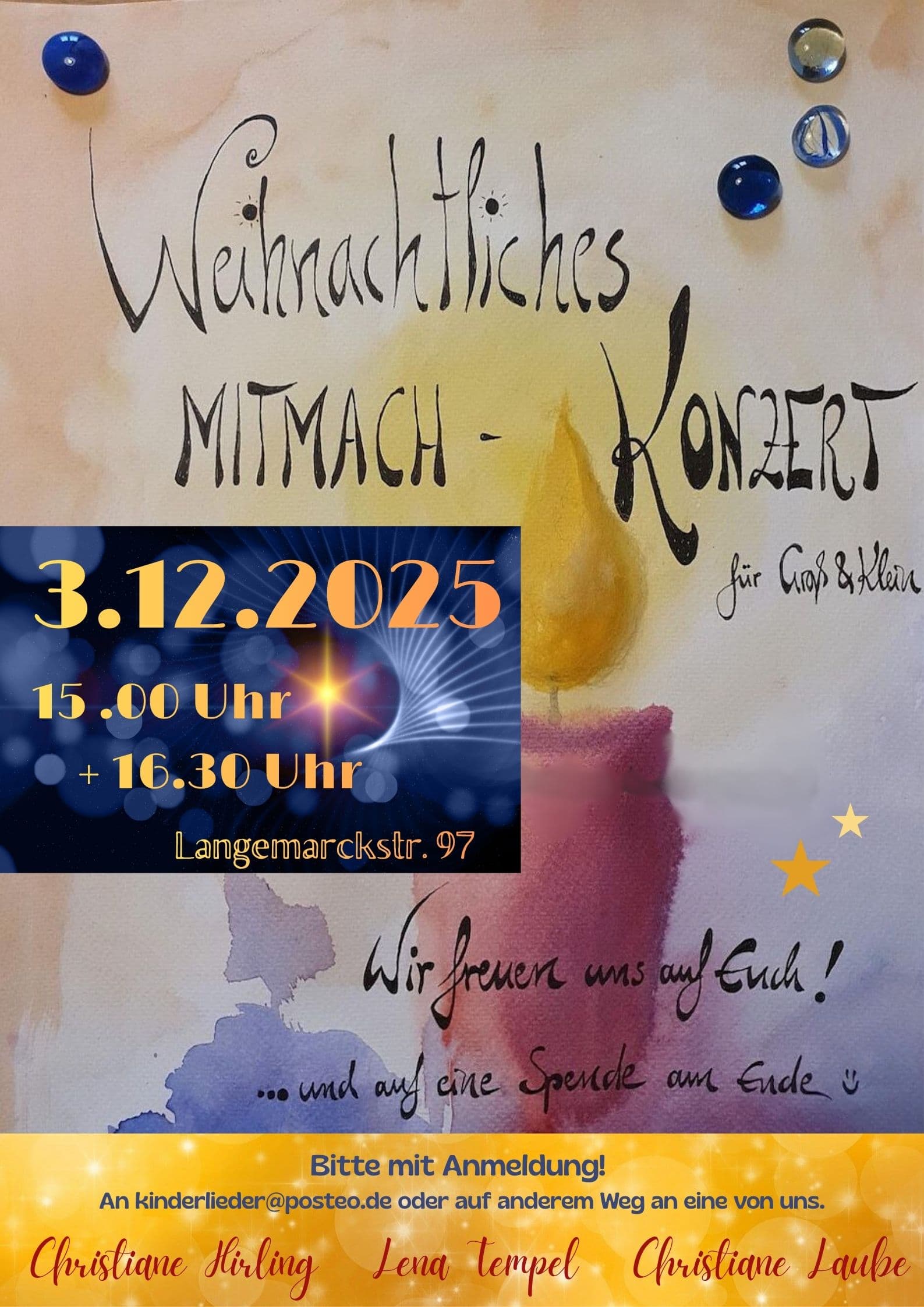 Mitmachkonzert Weihnachten 2025 Plakat